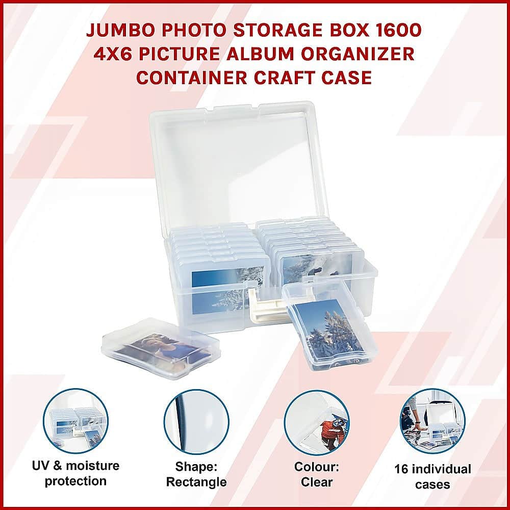 Jumbo Photo Storage Box 1600 4X6 Picture Organizer Case