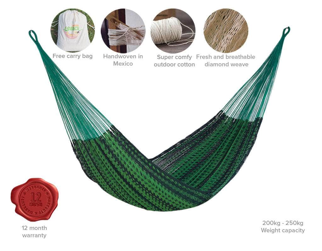 Jumbo Size Outdoor Cotton Mexican Hammock in Jardin Colour