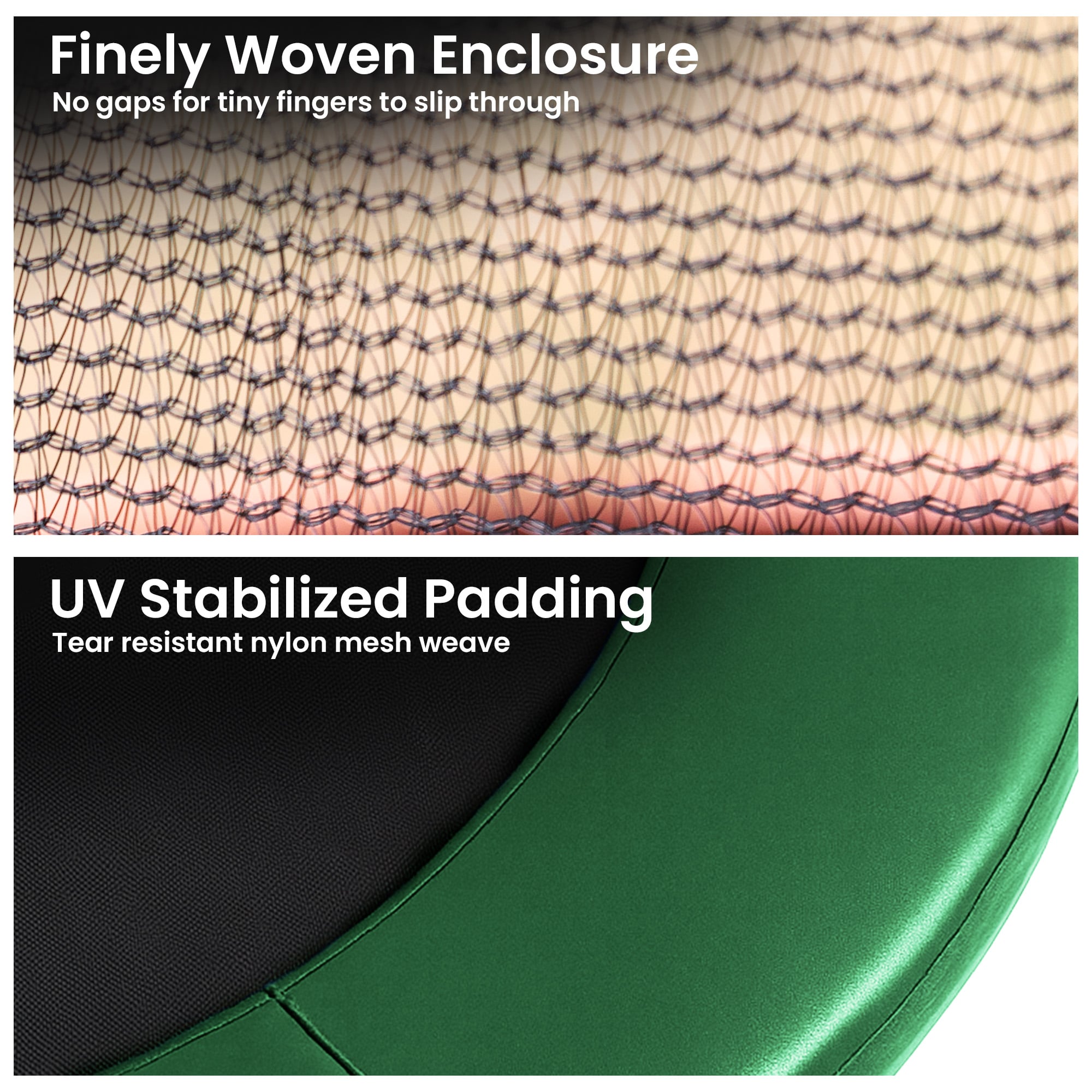 Trampoline Net And Pad Set Green double