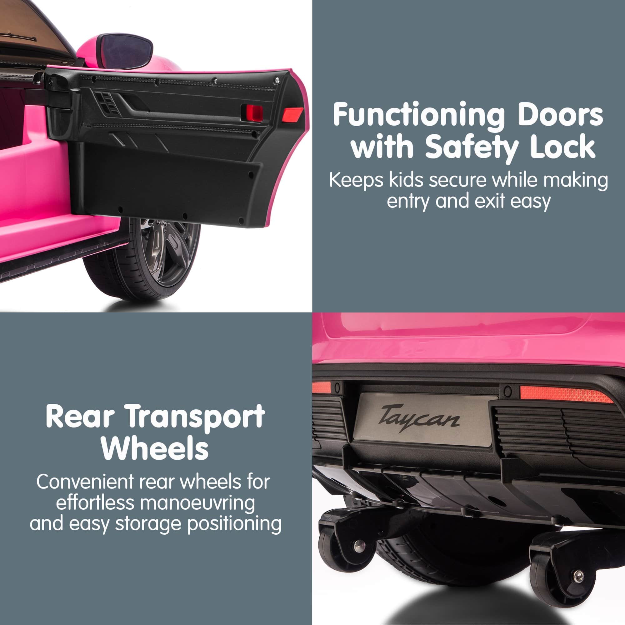 Kahuna Porsche Taycan Turbo S Kids Electric Ride On Car Remote Control 90W Four Wheel Suspens