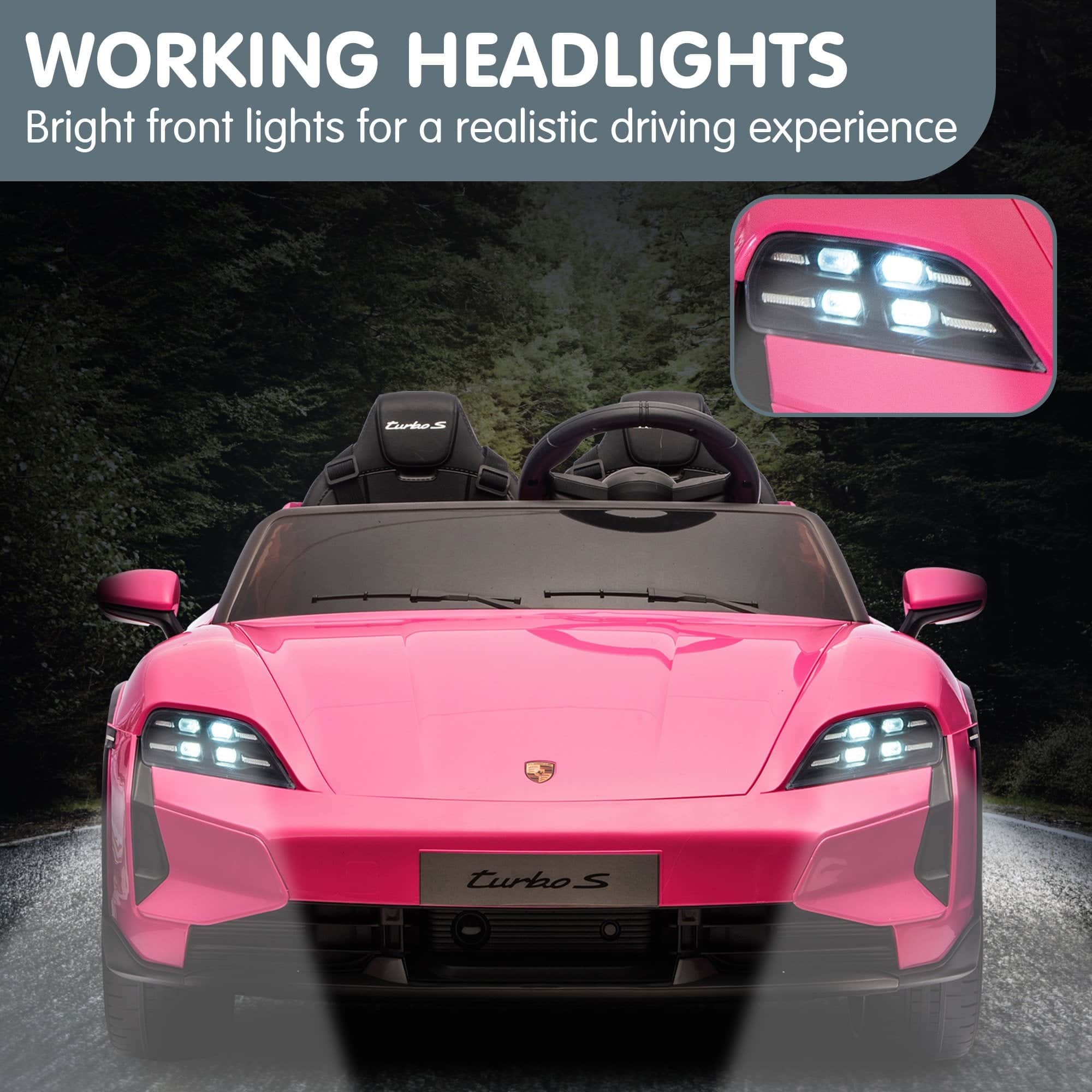 Kahuna Porsche Taycan Turbo S Kids Electric Ride On Car Remote Control 90W Four Wheel Suspens