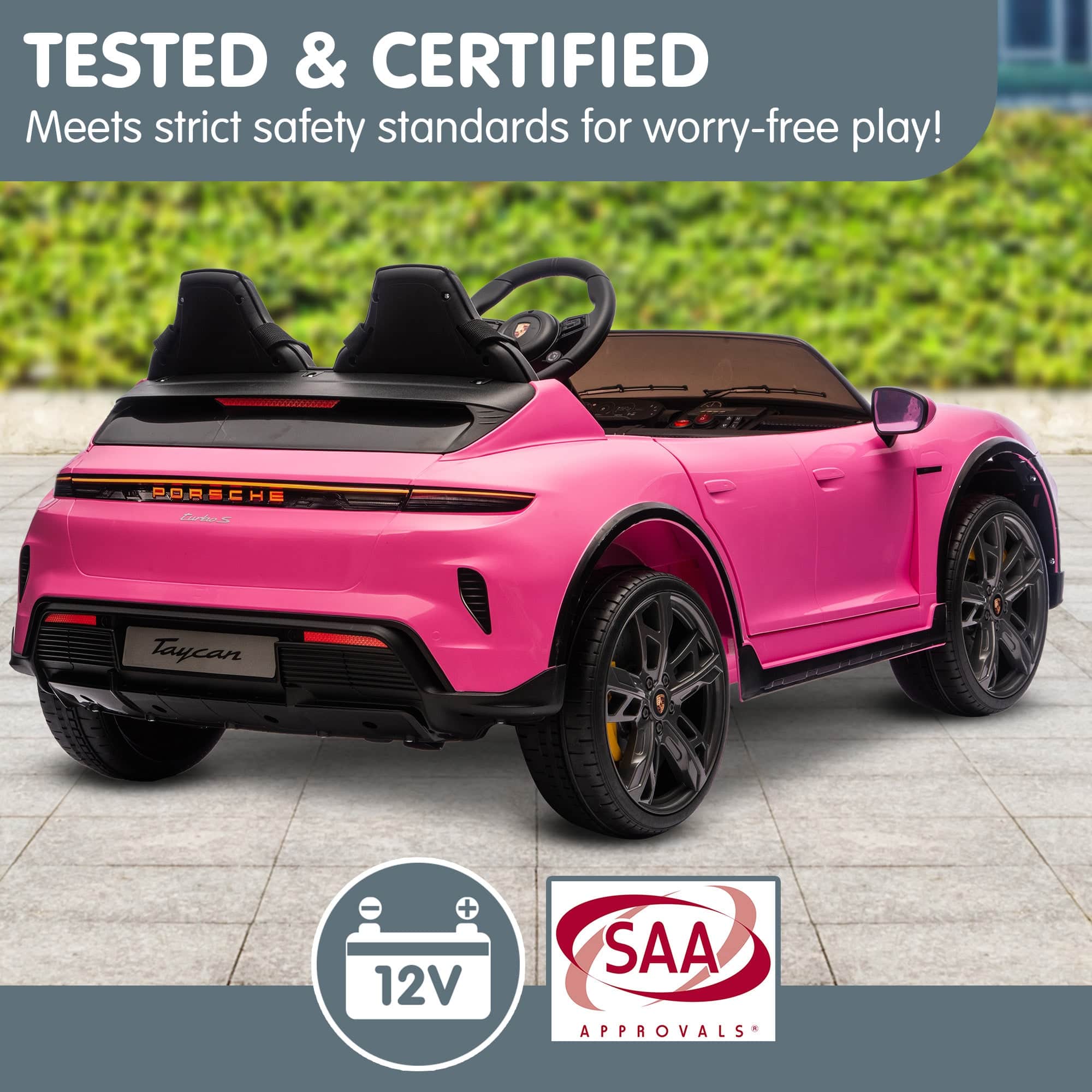 Kahuna Porsche Taycan Turbo S Kids Electric Ride On Car Remote Control 90W Four Wheel Suspens