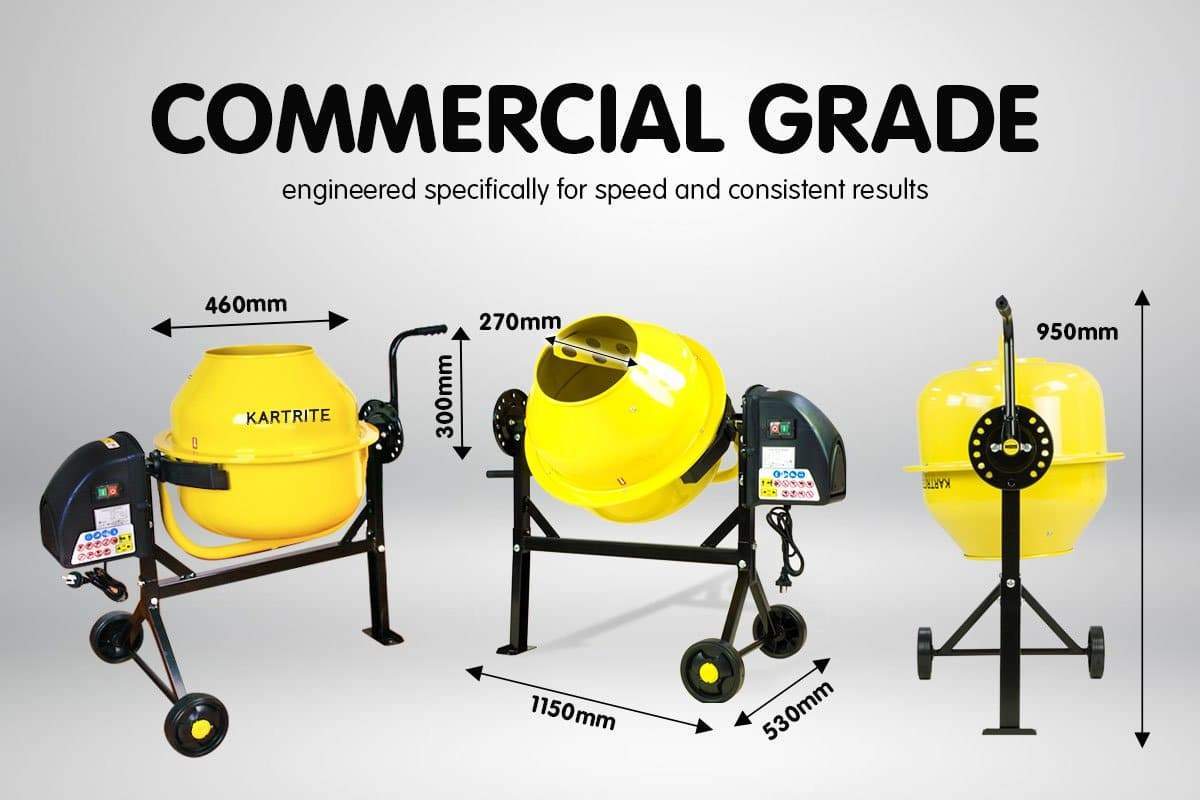 Kartrite Cement Concrete Mixer 63L Sand Gravel Portable 220W | diy renovations