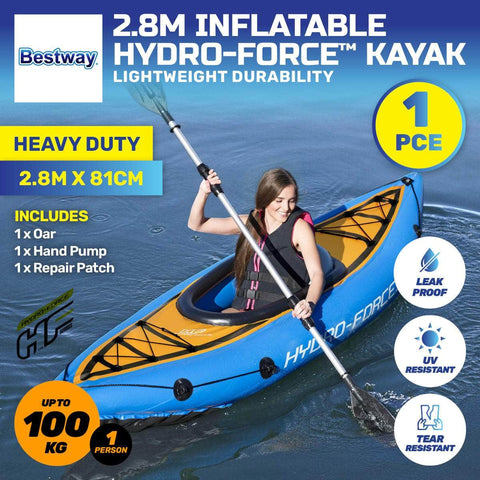 Kayak Inflatable 1 Person Essentials Included Premium Quality 2.8m