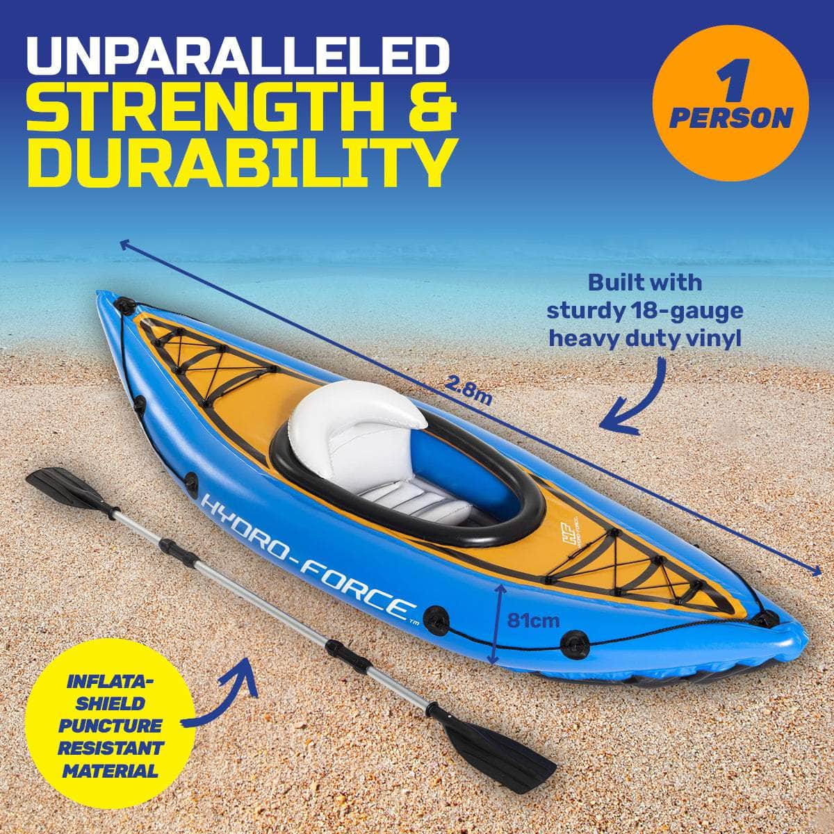 Kayak Inflatable 1 Person Essentials Included Premium Quality 2.8m