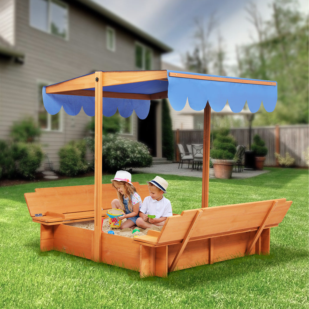 Wooden Sandbox Natural 112x112x112cm