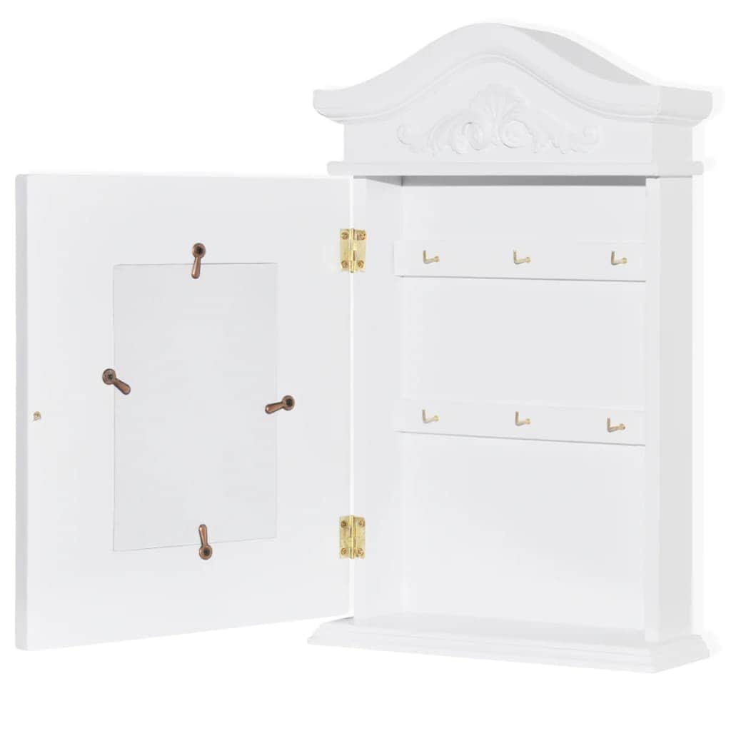 Key Cabinet with Photo Frame White