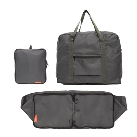 Khaki Shopper Bag Travel Duffle Bag Foldable Laptop Luggage Ko-Boston