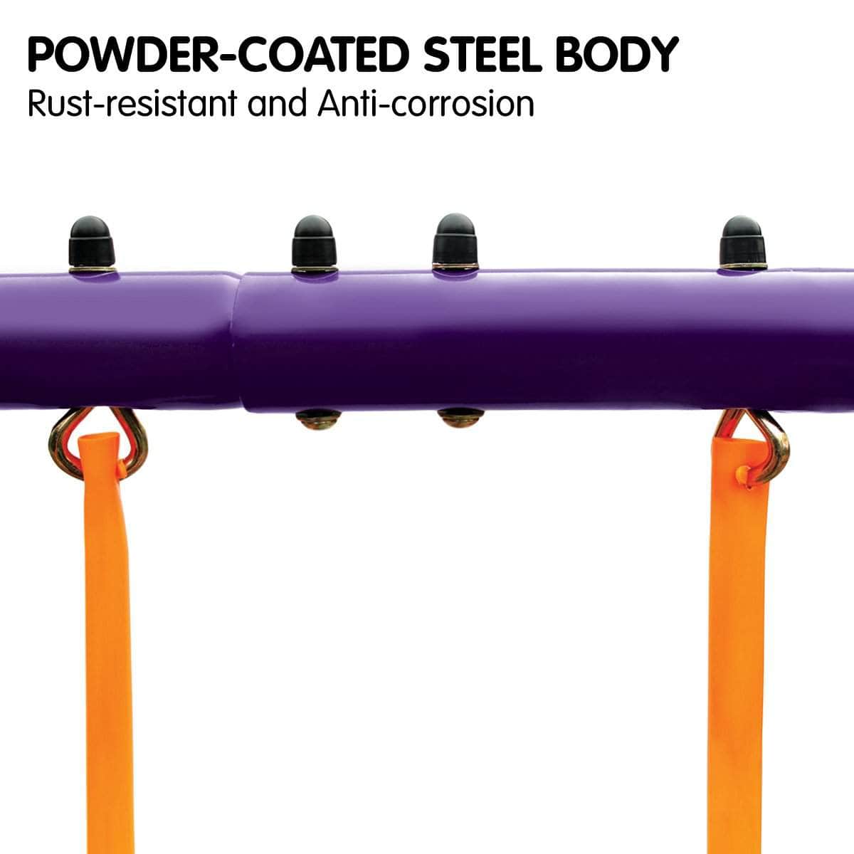 outdoor toys - Kids 4-Seater Swing Set Purple Green
