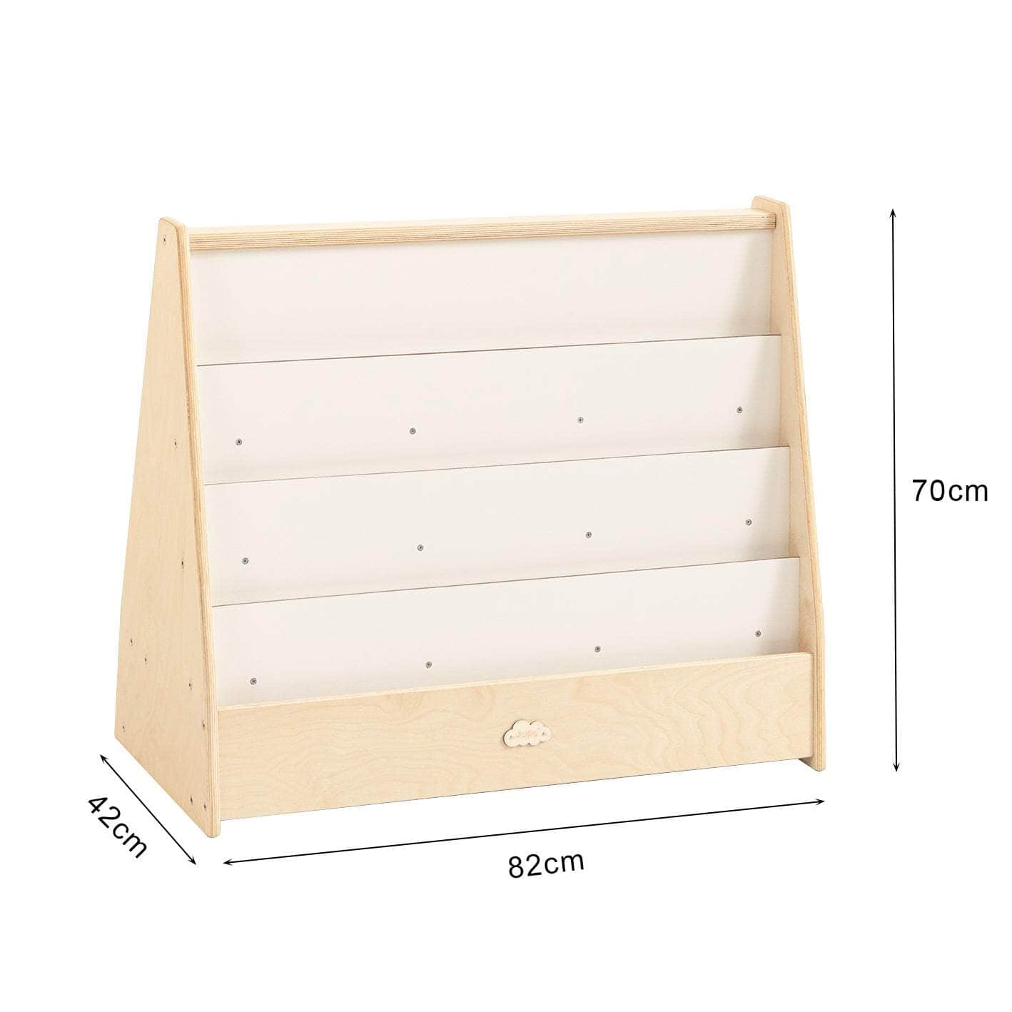 Kids 4 Tier Wooden Display Bookcase With White Board And Storage