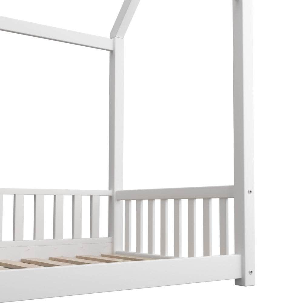 Kids Bed Frame With Single Mattress Set House Frame White