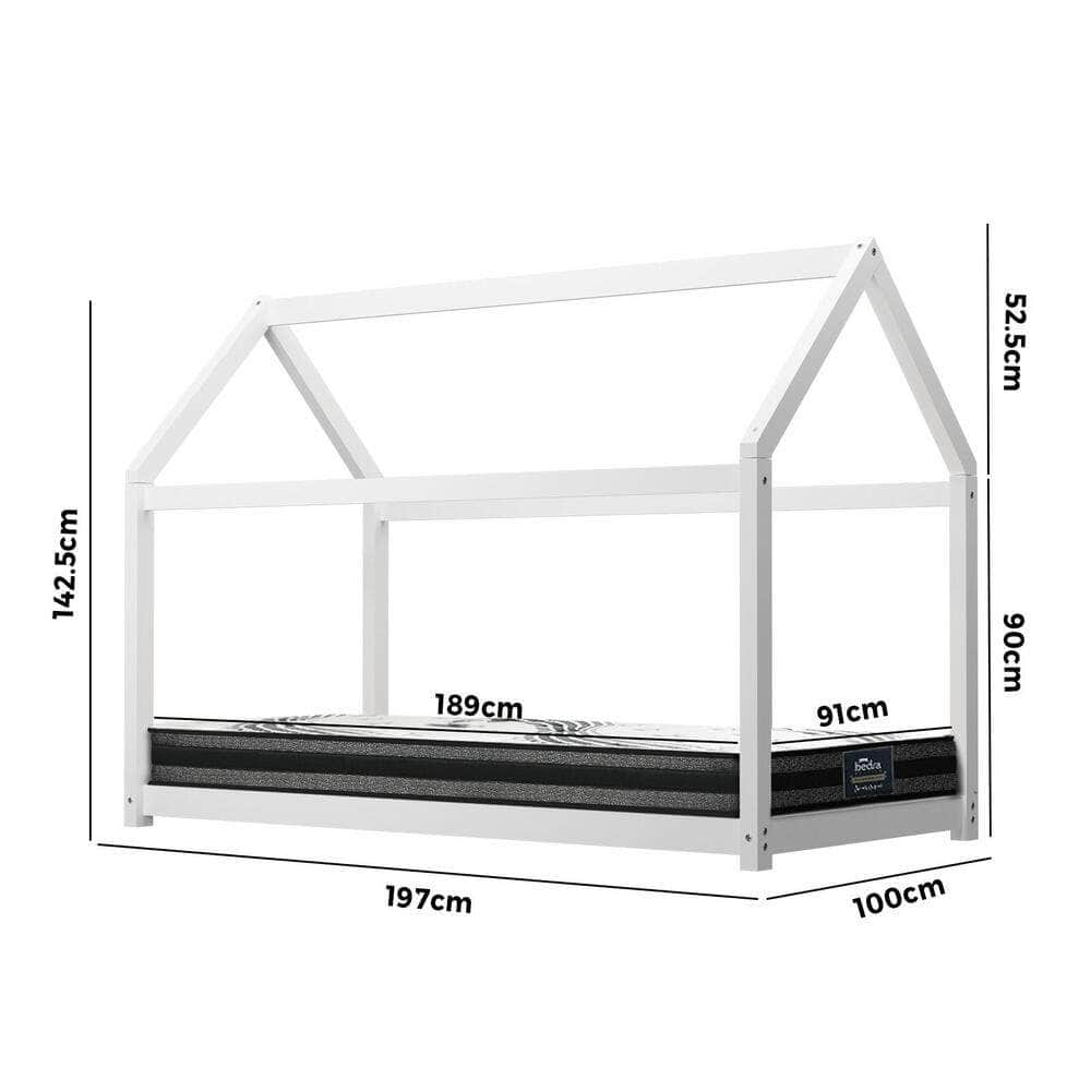 Kids Bed Frame With Single Mattress Set House Style