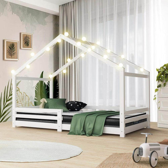 Single - Kids Bed Frame With Single Mattress Set White