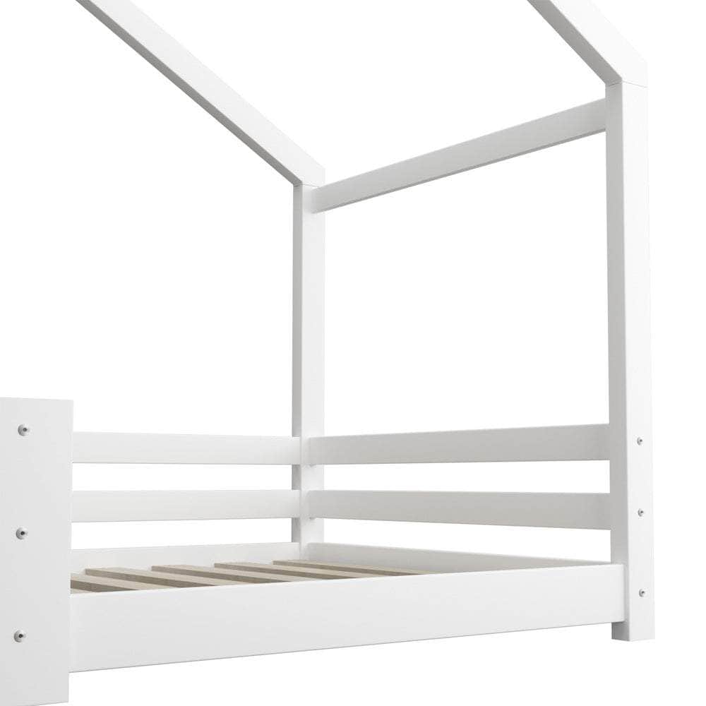 Kids Bed Frame With Single Mattress Set White