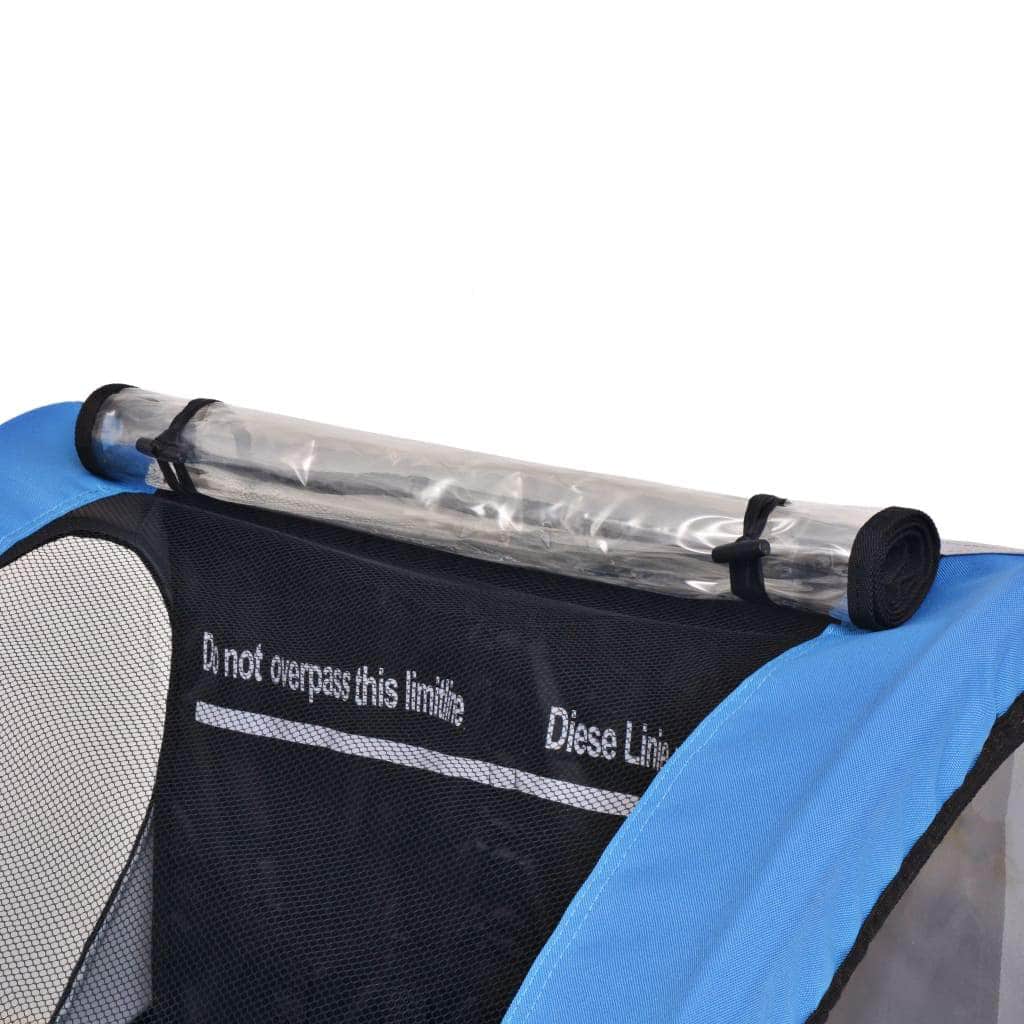 Kids' Bicycle Trailer Grey and Blue 30 kg