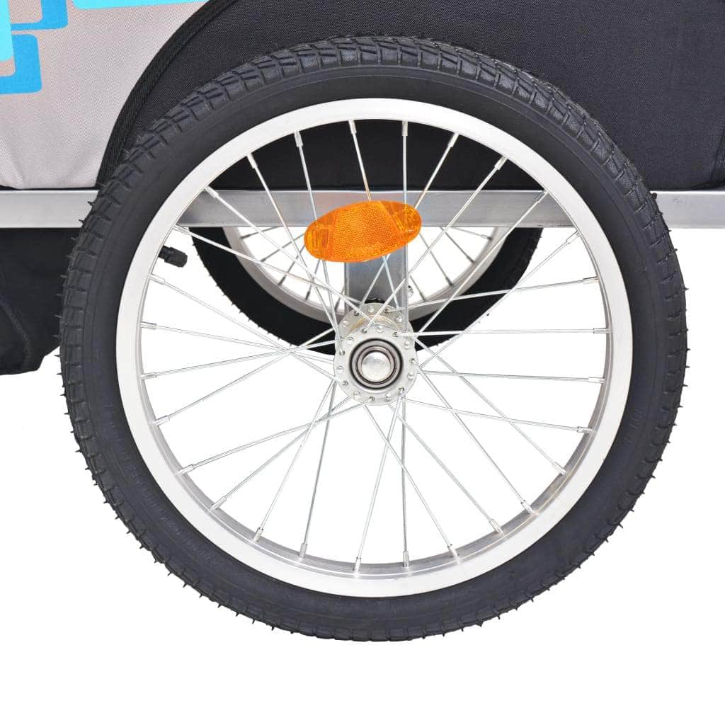 Kids' Bicycle Trailer Grey and Blue 30 kg
