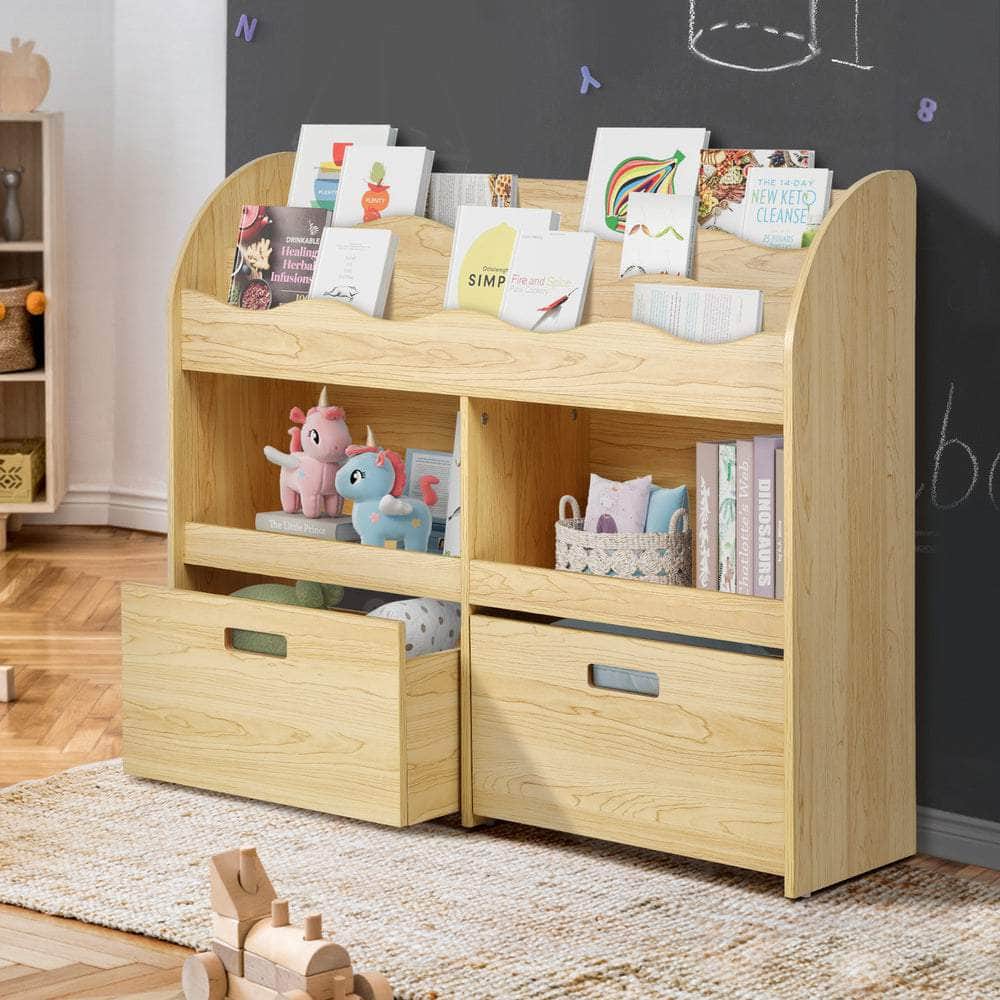 Kids Bookshelf Toy Storage Box Organiser Display Shelf