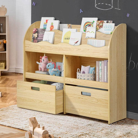 Kids Bookshelf Toy Storage Box Organiser Display Shelf