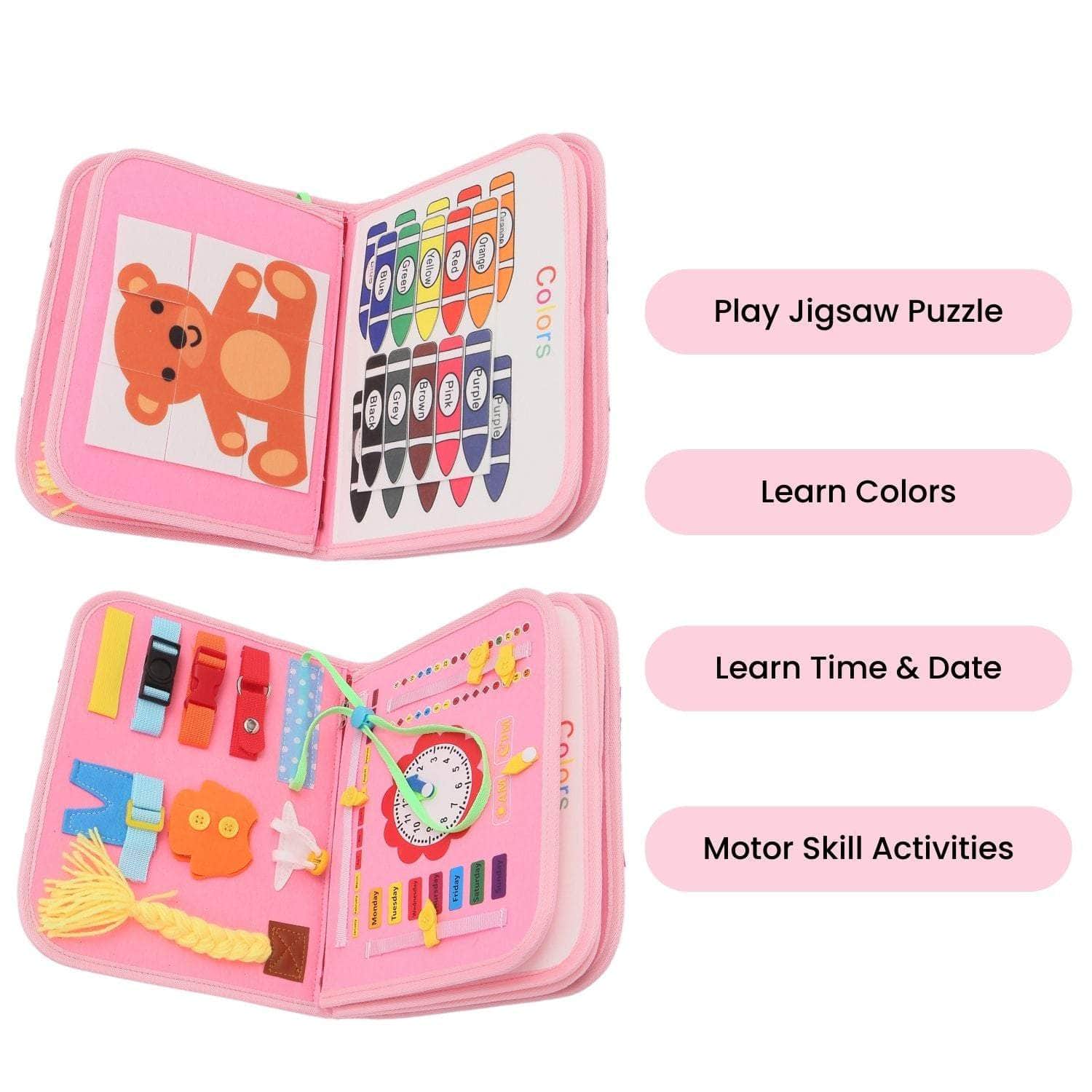 Kids Busy Board Learning Toys (Pink)