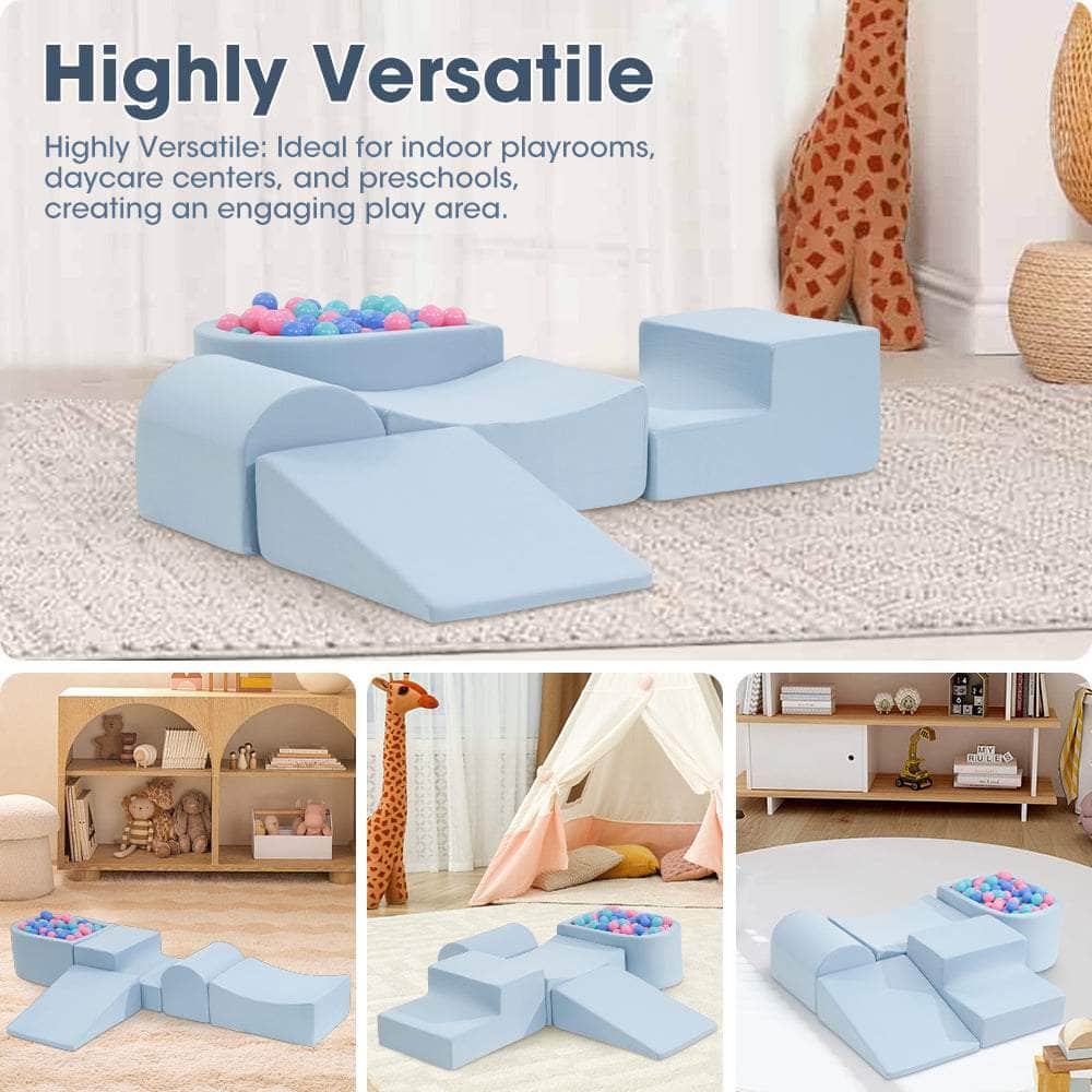 Kids Climb Crawl Foam Play Set 5PC Blue