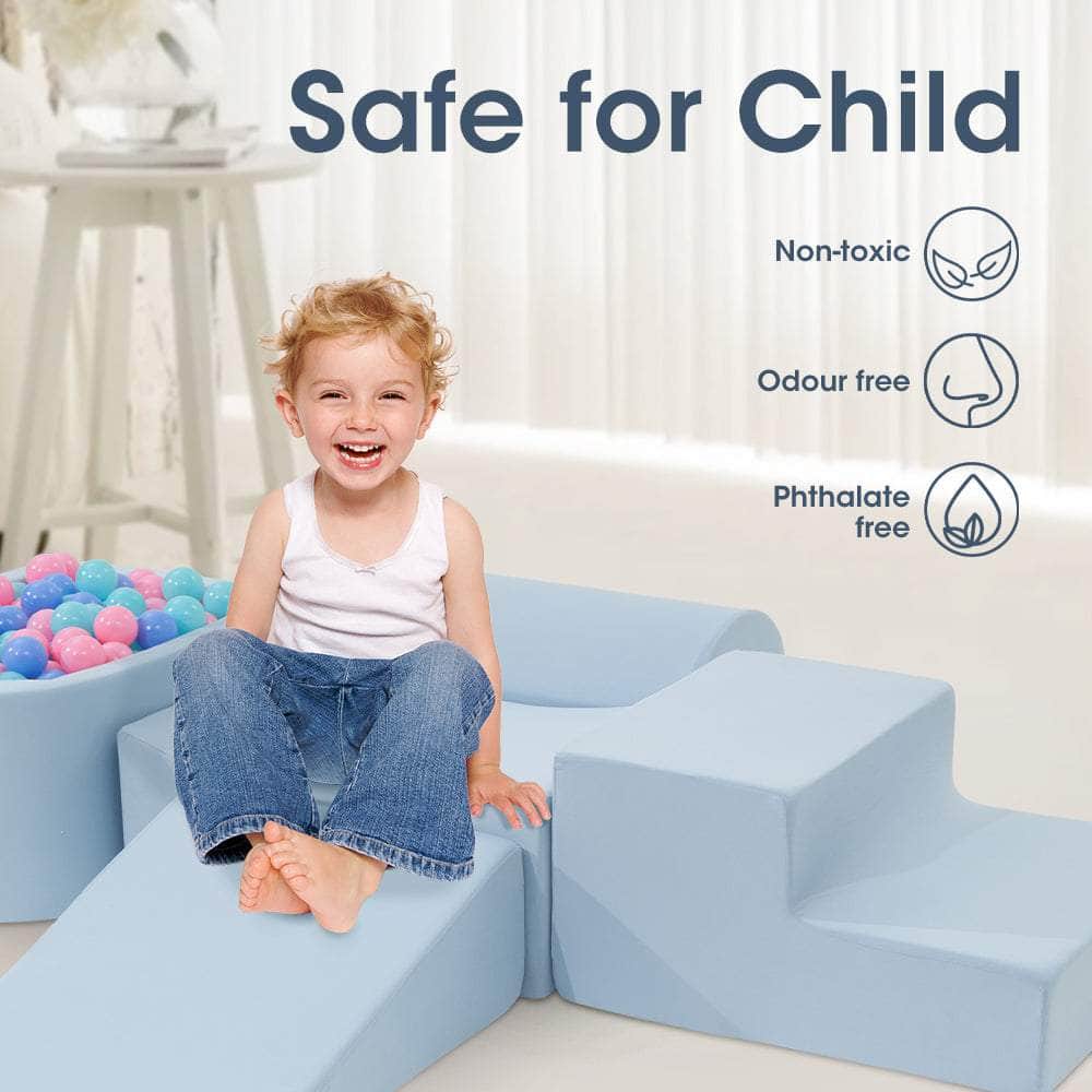 Kids Climb Crawl Foam Play Set 5PC Blue