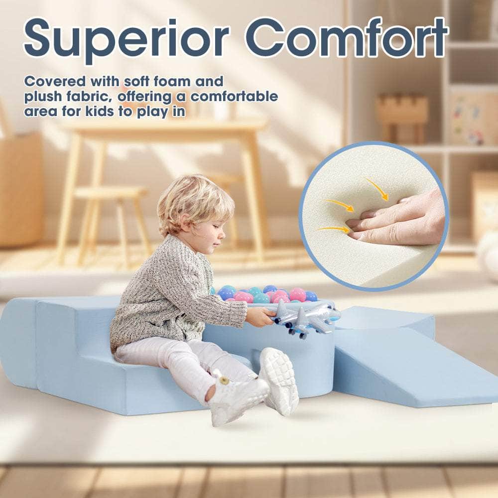 Kids Climb Crawl Foam Play Set 5PC Blue