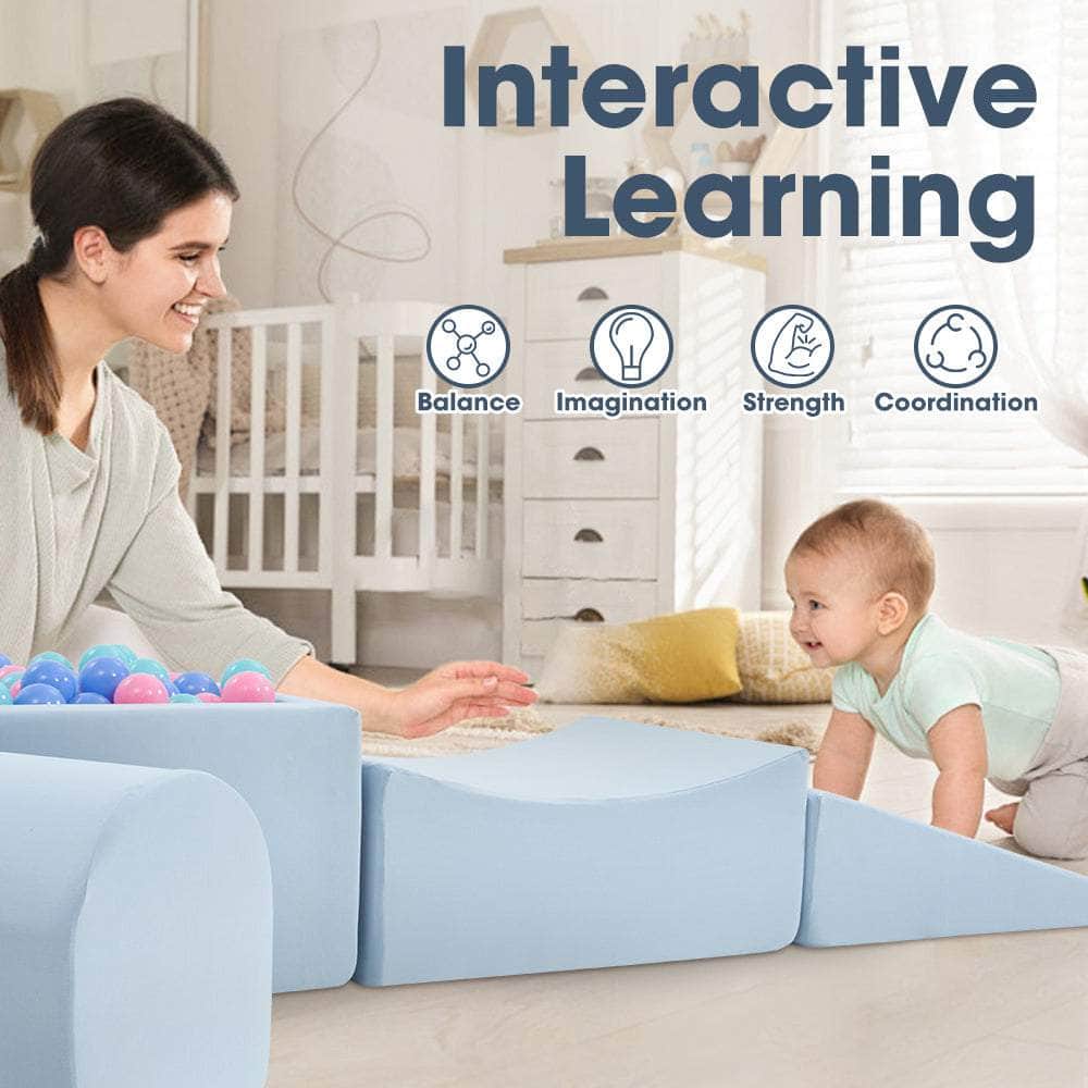 Kids Climb Crawl Foam Play Set 5PC Blue