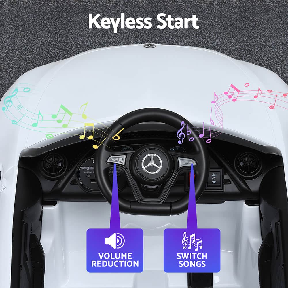 Kids Electric Ride On Car Licensed Outdoor Toys Cars Music Remote White