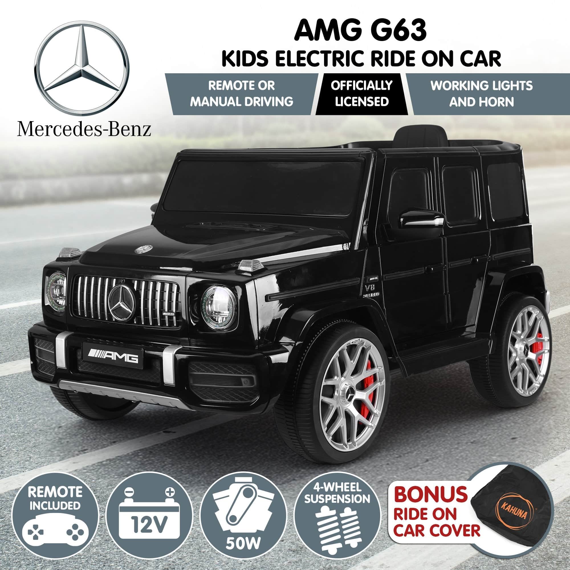 Kids Electric Ride On Car Remote Control Dual 25W Motors Kahuna Mercedes Benz AMG Licensed G63