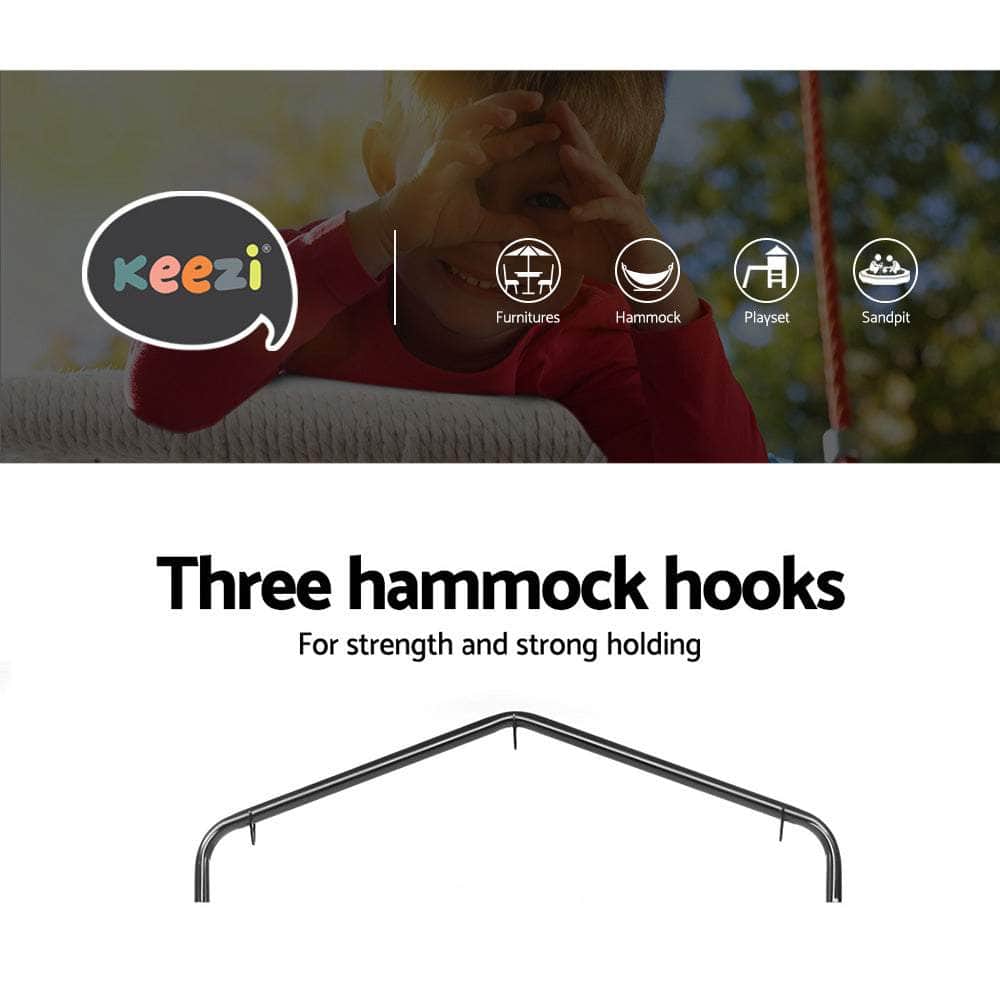 Kids Outdoor Nest Spider Web Swing Hammock Chair With Stand Garden 100Cm