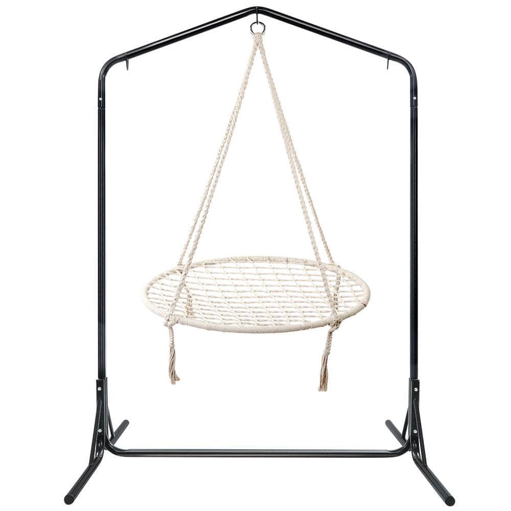 Kids Outdoor Nest Spider Web Swing Hammock Chair With Stand Garden 100Cm
