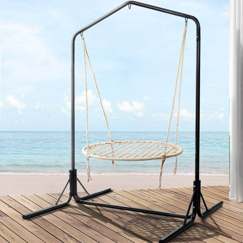 Kids Outdoor Nest Spider Web Swing Hammock Chair With Stand Garden 100Cm