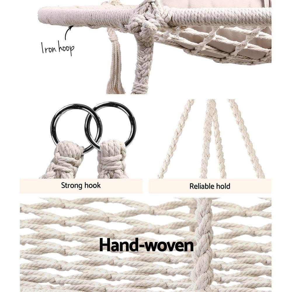 Kids Outdoor Nest Spider Web Swing Hammock Chair With Steel Stand 100Cm