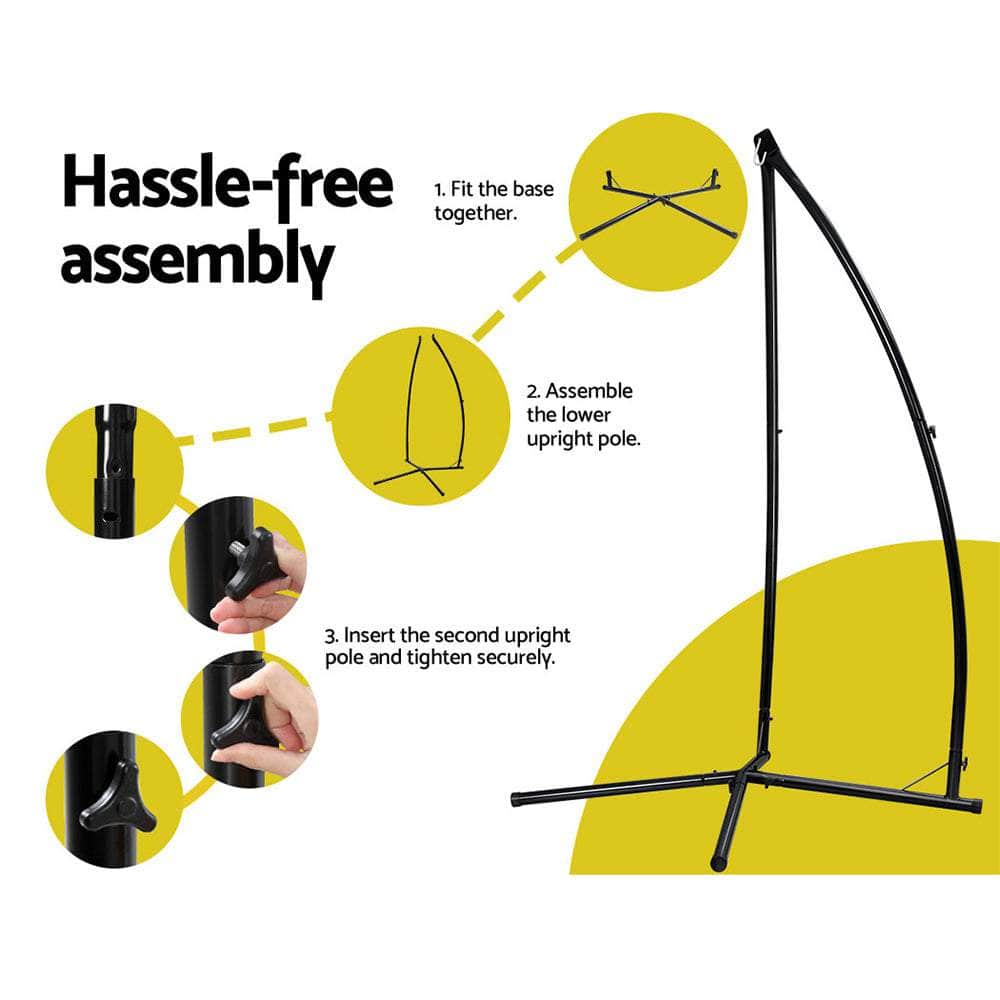 Kids Outdoor Nest Spider Web Swing Hammock Chair With Steel Stand 100Cm