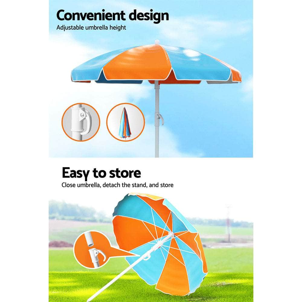 Kids Outdoor Table And Chairs Picnic Bench Seat Umbrella Colourful Wooden