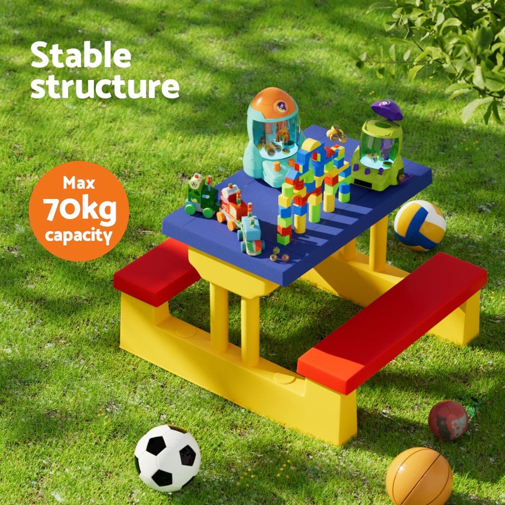 Kids Outdoor Table and Chairs Set Picnic Bench Umbrella Children Indoor | Kid's Tables, Chairs & Seats - photo 6