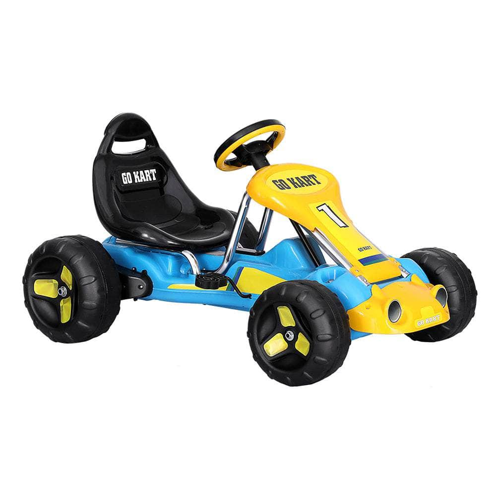 Kids Pedal Go Kart Ride On Toys Racing Car Plastic Tyre Black/Blue