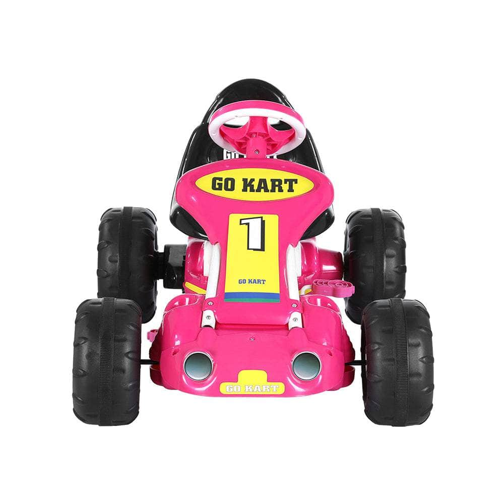 Kids Pedal Go Kart Ride On Toys Racing Car Plastic Tyre Pink | Plastic finish