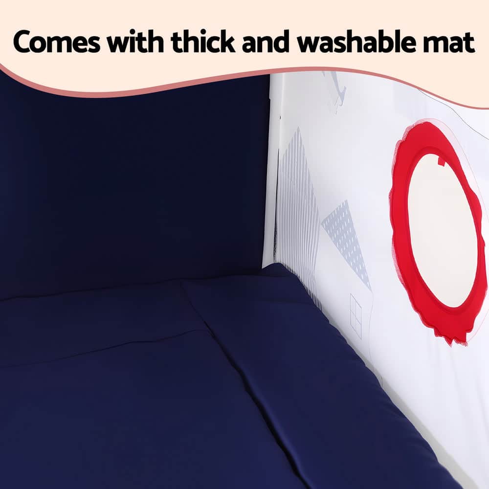 Kids Play Tent Playhouse Castle with Floor Mat String Ball Light 134X103CM