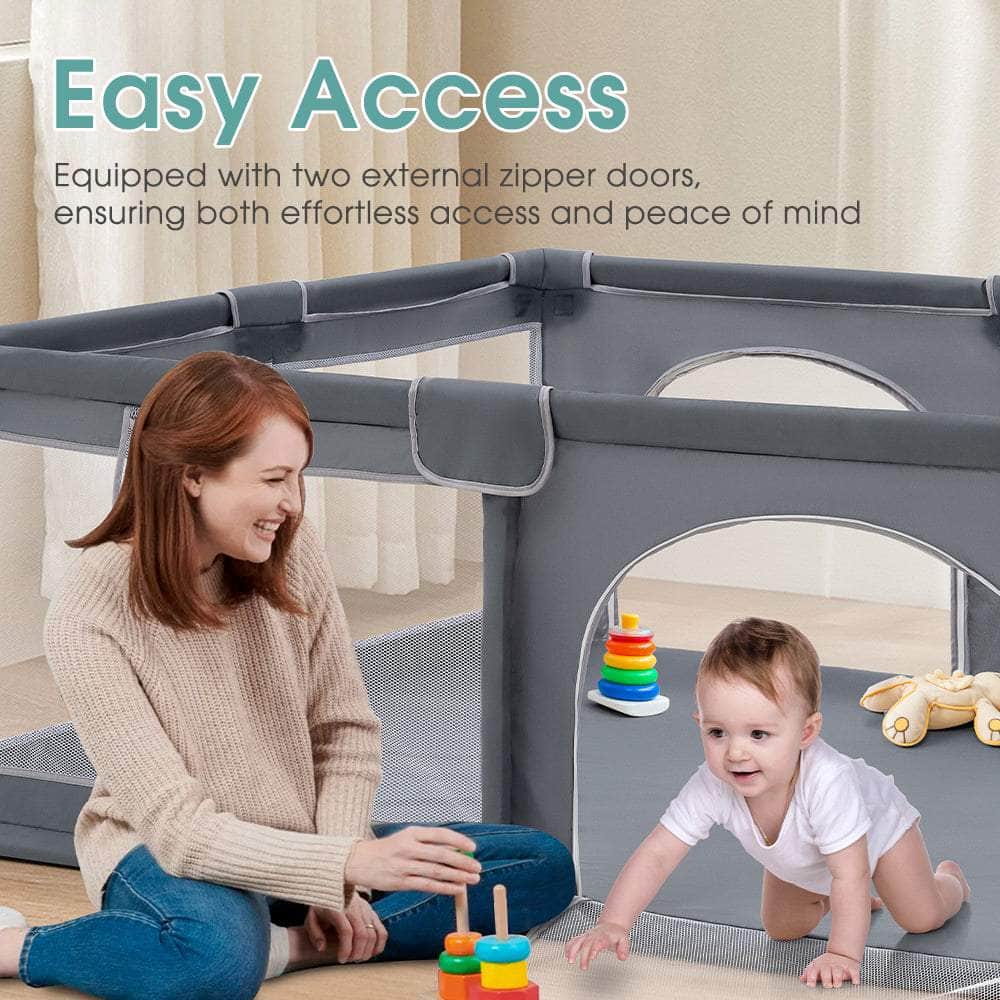 Kids Playpen Baby Safety Gate 2 Door 150x180cm