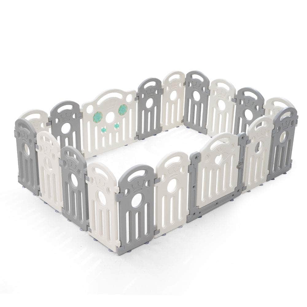 Kids Playpen Baby Safety Gate Toddler Fence 18 Panels Grey