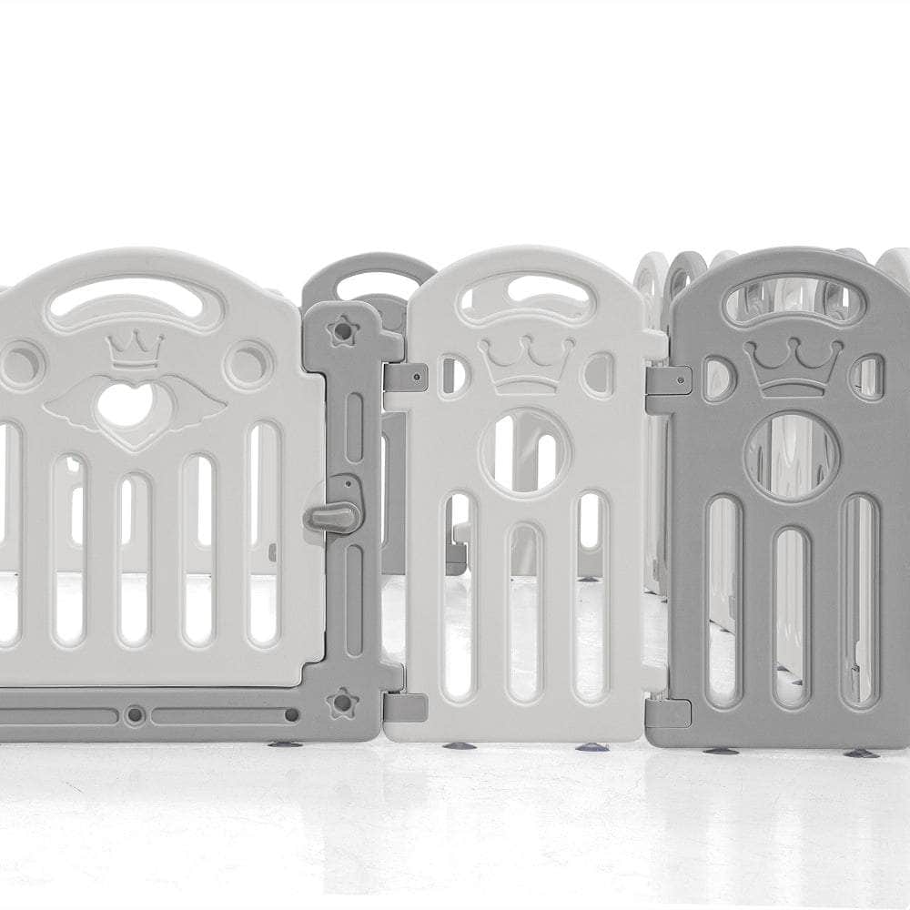 Kids Playpen Baby Safety Gate Toddler Fence 18 Panels Grey