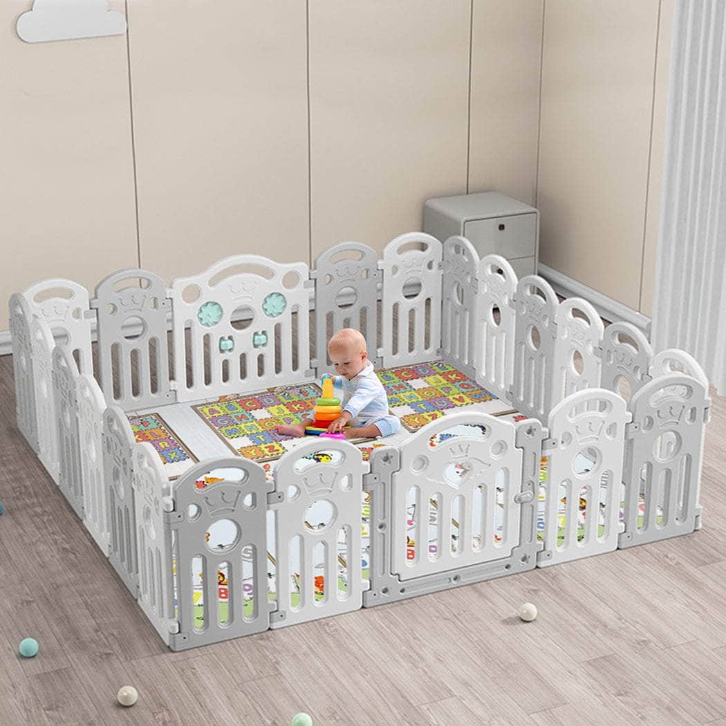 Kids Playpen Ensure Baby Safety with Toddler Fence- 22 Grey