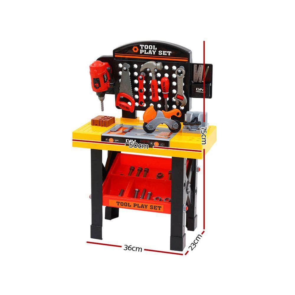 Kids Pretend Play Set Workbench Tools 54pcs Builder Work Childrens Toys