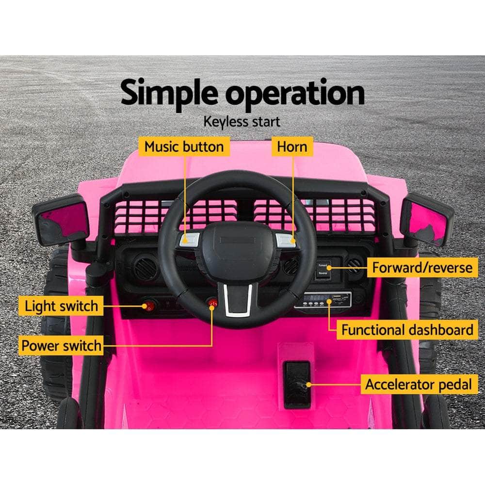 Kids Ride On Car Electric 12V Car Toys Jeep-pink