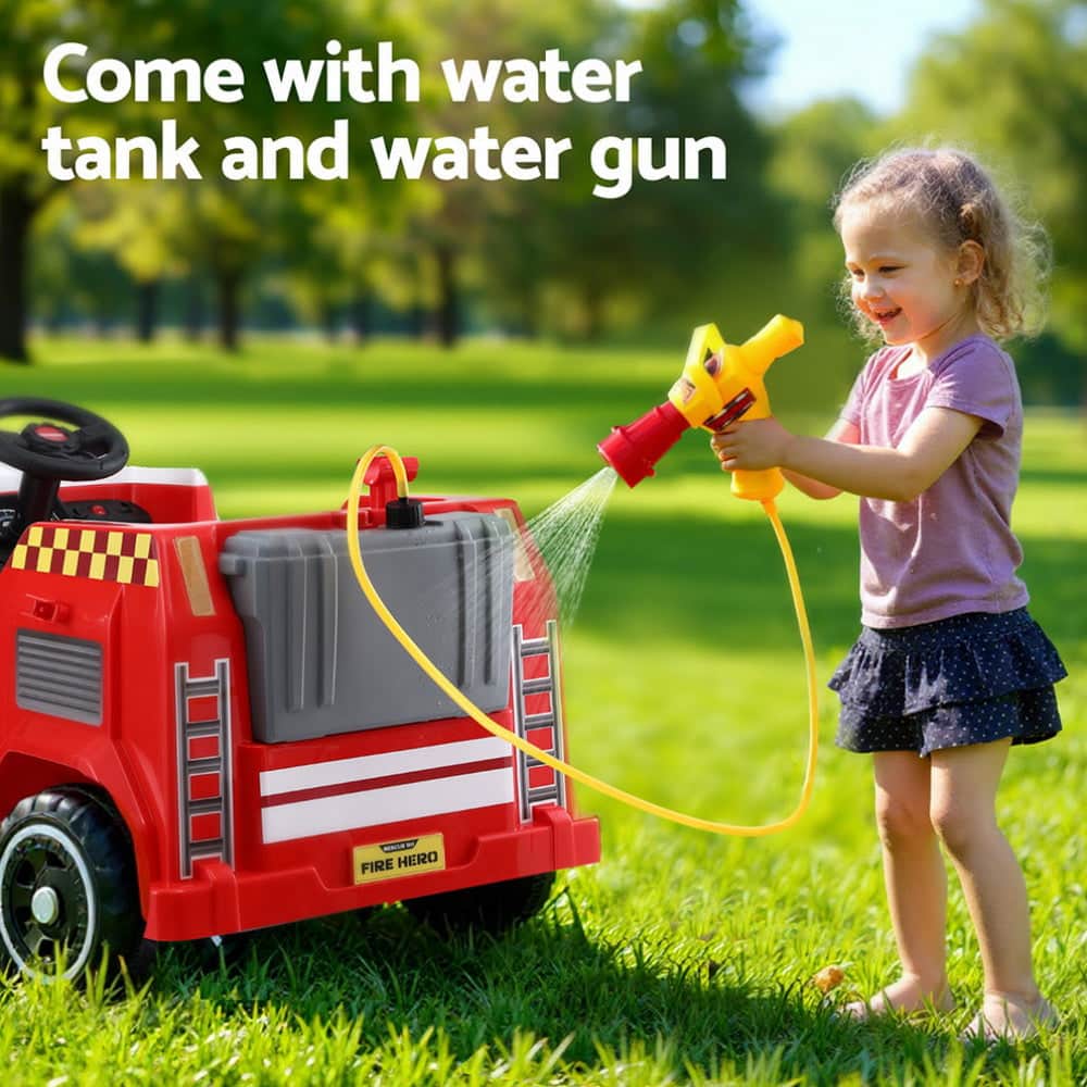 Kids Ride On Car Electric Fire Engine Fighting Truck with Water Gun Music