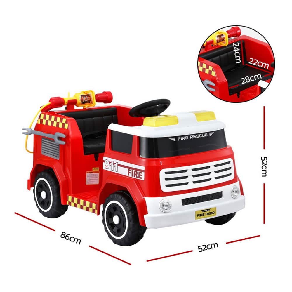 Kids Ride On Car Electric Fire Engine Fighting Truck with Water Gun Music