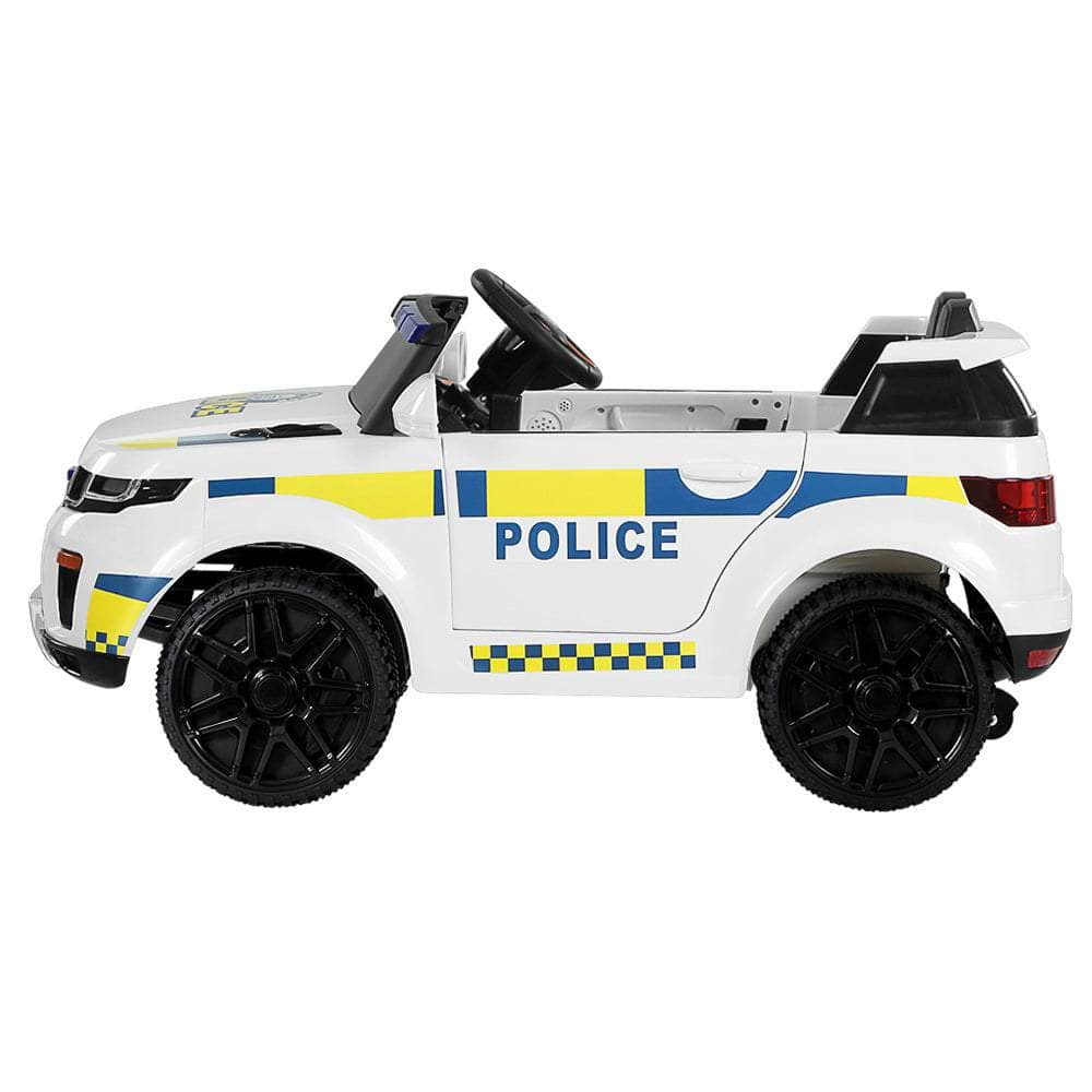 Kids Ride On Car Electric Patrol Police Toy Cars Remote Control 12V White