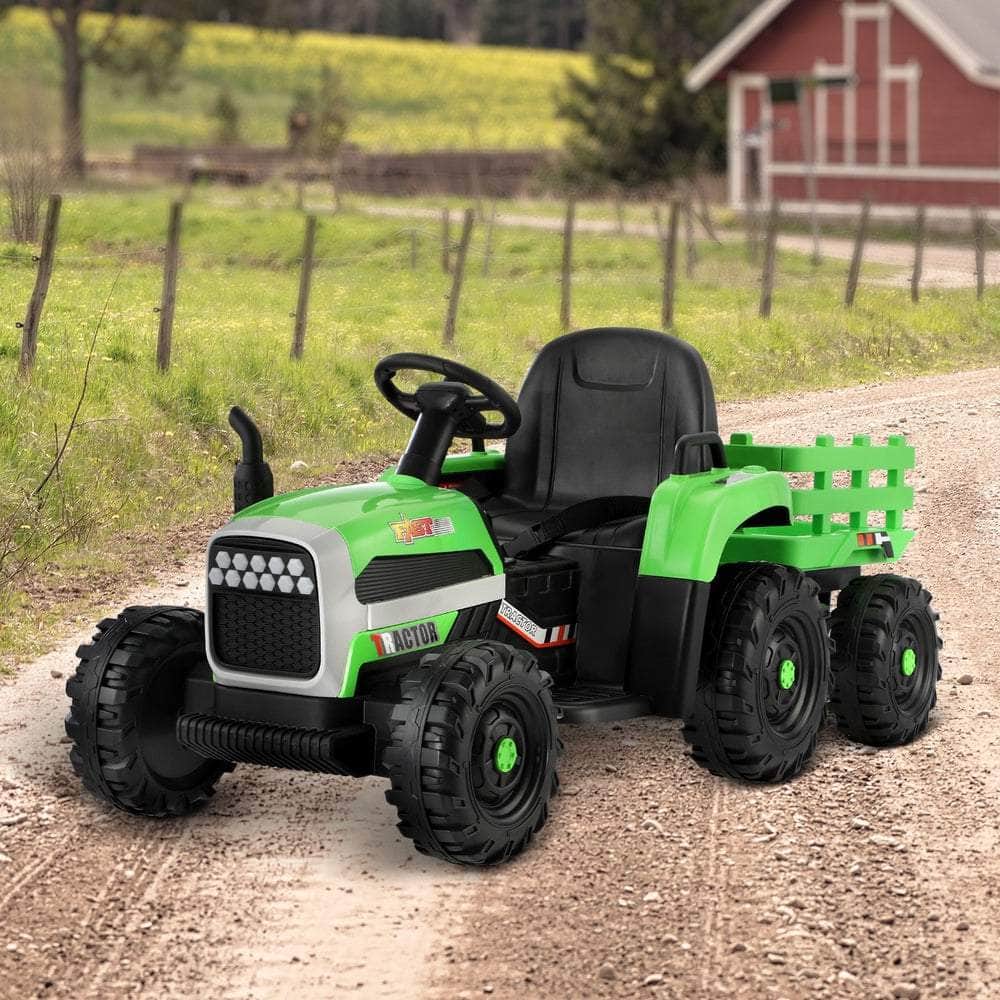 Kids Ride On Car Tractor 12V Toys Remote Control Green/Pink