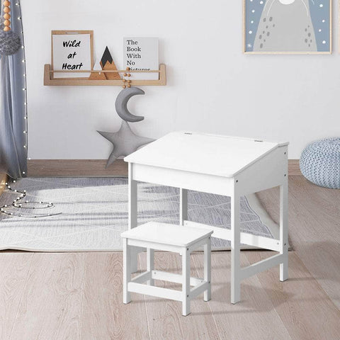 Kids Table and Chairs Set Children Drawing Writing Desk Storage Toys Play